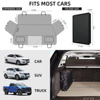 Extended Dog Car Seat Cover for Back Seat Extra Larger Hard Bottom Car Back Seat Extender Dogs Fit for All Cars with Safety Belt