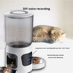 OEM 6L Automatic Feeder with Camera Dual Bowls Smart Pet Feeder Dual Camera Monitoring APP Remote Calling Timing Voice Recording