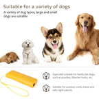 Ultrasonic Dog Repeller and Trainer Device with LED Light 3 in 1 Anti Barking Stop Bark Handheld Dog Training Device No Battery