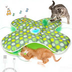 Interactive Cat Toy Automatic Cat Toys for Indoor Cats Hide Seek Cat Toy with Motion Activated Moving Feather USB Rechargeable