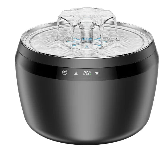 2025 New 2L Smart Pet Water Dispenser Touch Screen Heated Controllable Water Temperature Stainless Steel Cat Water Fountain