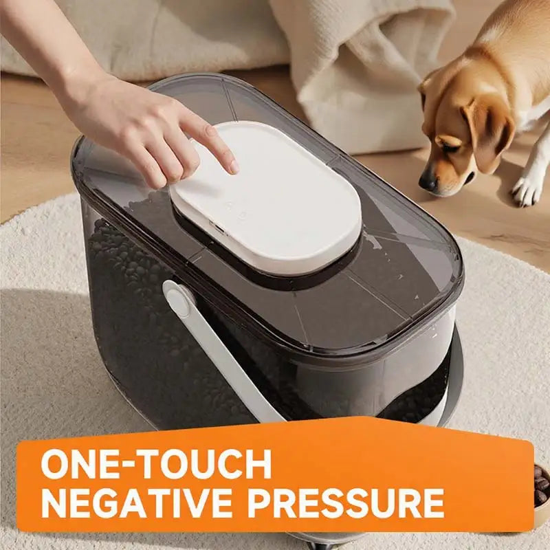 10L Intelligent Vacuum Pet Food Storage Bucket With Large Capacity Rechargeable Fresh-Keeping Sealed Container for Cat and Dog