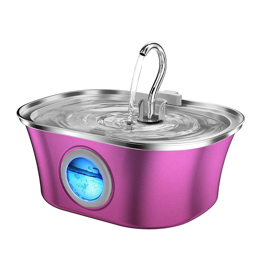 Hot Selling Custom 3.2/4L Stainless Steel Pet Water Dispenser with Water Level Wholesale Cat Water Fountain Manufacturer OEM ODM