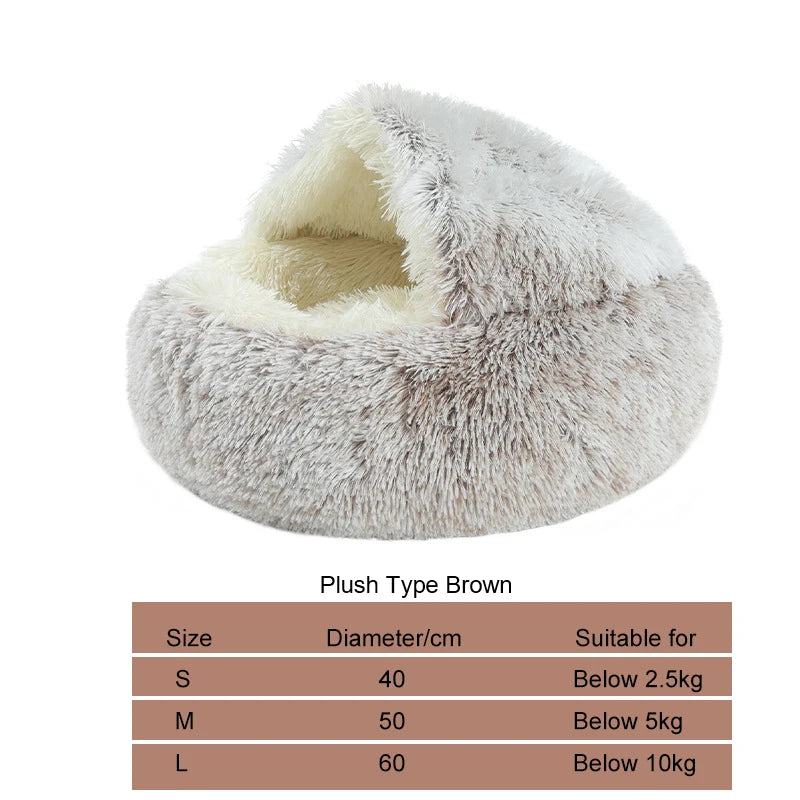 Winter Long Plush Solid Cat Bed & Pet Cage Warm Cushion Basket Dog Bed Sleep Bag Nest for Small Cats
