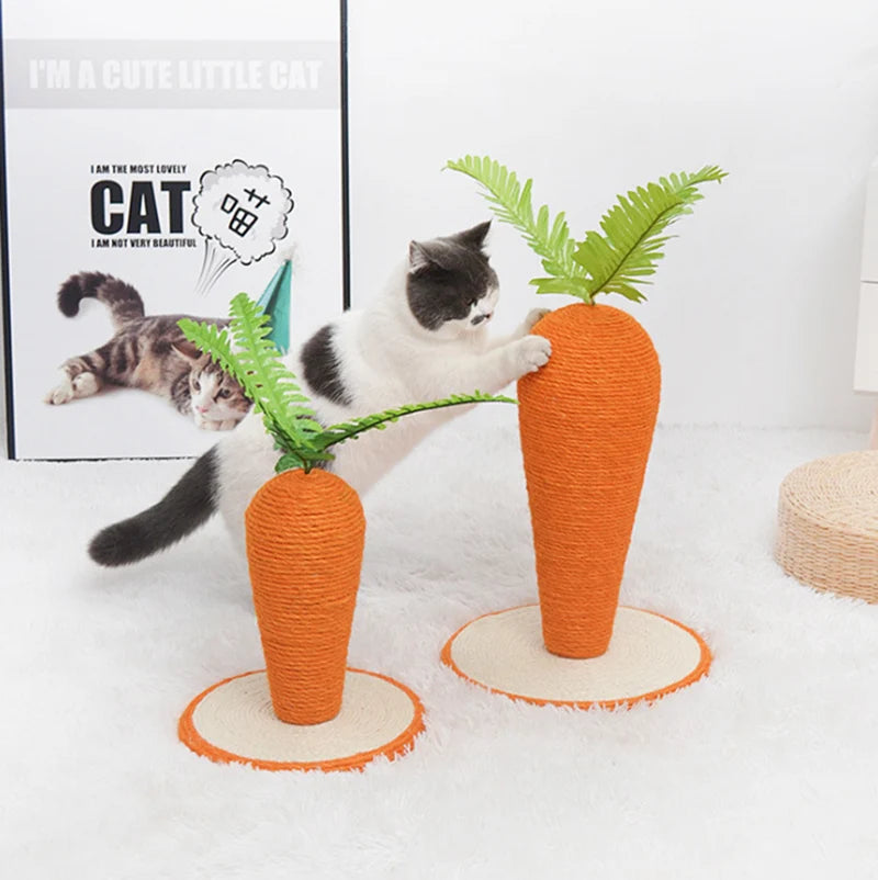 Cat Scratcher Carrot Climbing Small Tree Wearable Toy Cat Tree Scratching Post for Cat Tower Cartoon House Toy Supplies for Pet