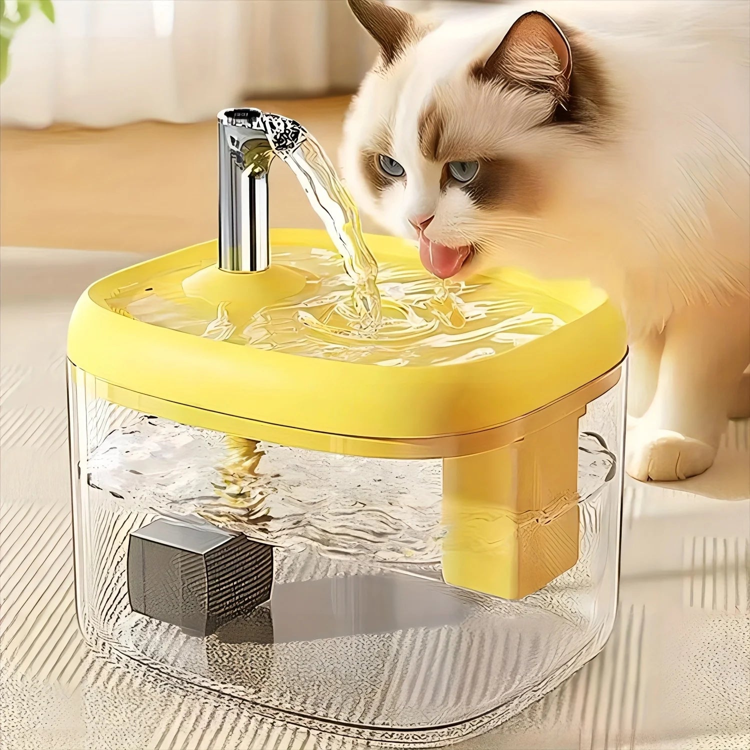 Custom 1.5L Smart Pet Water Dispenser for Dogs and Cats USB Powered Quiet Automatic Cat Water Fountain with Faucet Spout