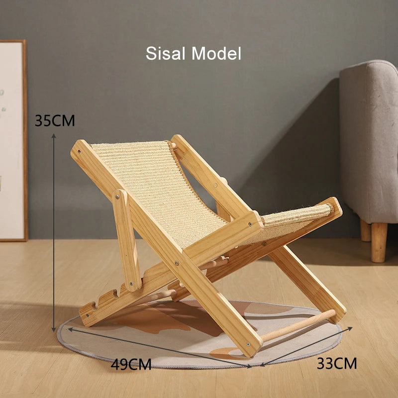 Cat Scratcher Board Cat Sleeping Bed Canvas Sisal-Covered Adjustable Grind Claw Resistant Beach Chair Kitten Toy Cat Products