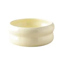 High Capacity White Ceramic Cat Bowl Large Wide Mouth Monolayer for Protection Cervical Vertebrae for Cat Food Rice Other Meals
