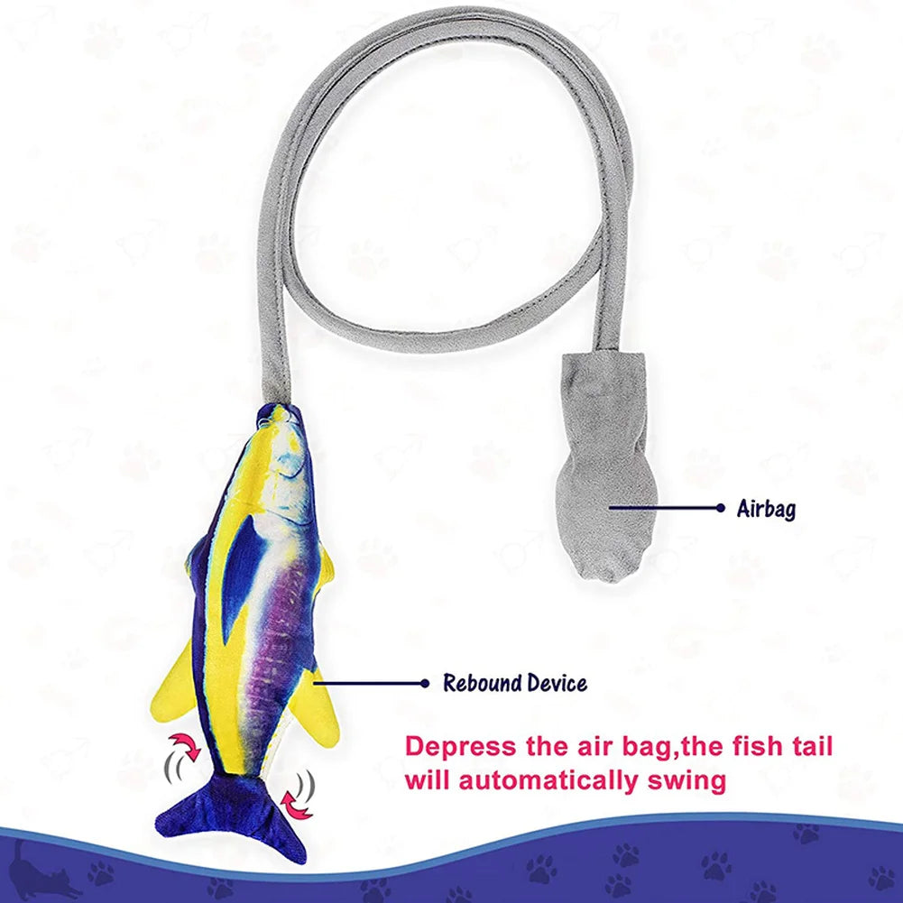 Interactive Cat Toys Cat Moving Fish Realistic Flopping Fish Cat Kicker Catnip Toys with Air Bag Funny Flipping Exercise
