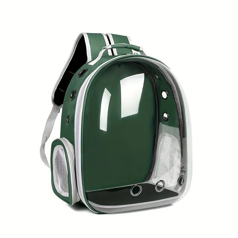 Large Capacity Cat Backpack Transparent Pet Carrier with Breathable Design Portable Double Shoulder Bag for Cats with Zip