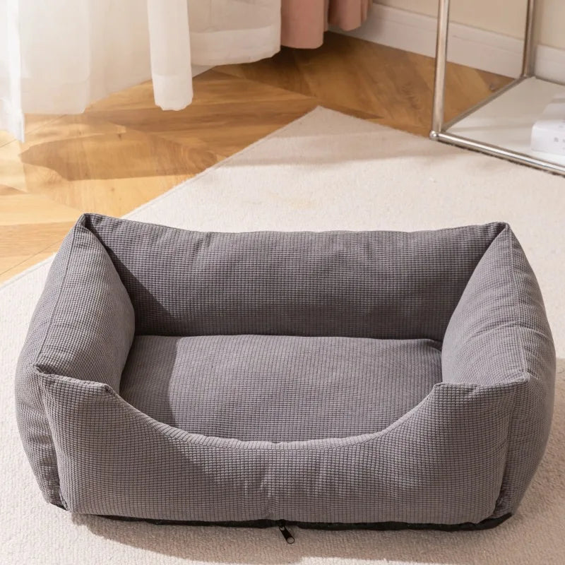 Wholesale Corduroy Removable and Washable Four Season Pet Beds Cat Bed in Stock Deep Sleep for Small Dog Bed Dog Sofa