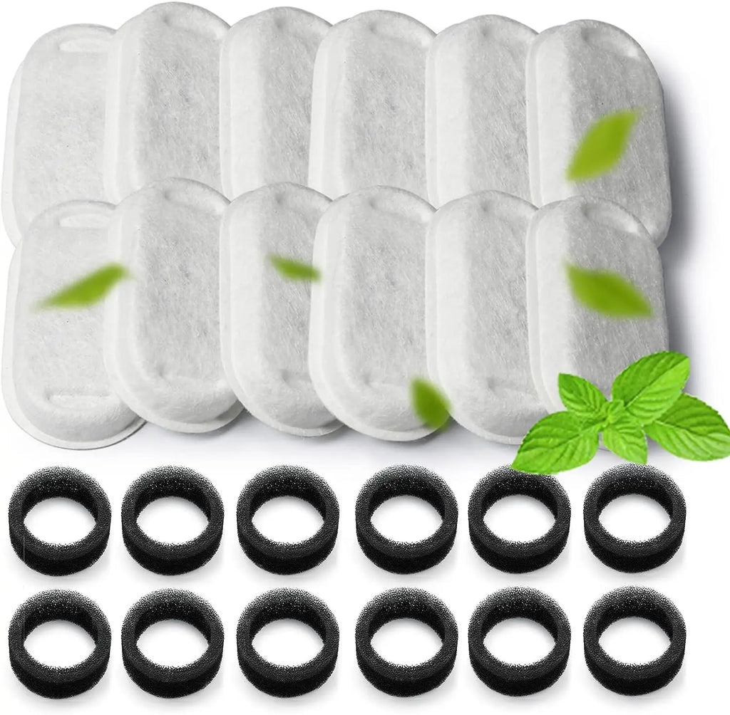 16 Pack Cat Water Fountain Filters Cat Fountain Replacement Filters for Stainless Steel Pet Water Fountain Dog Water Dispenser