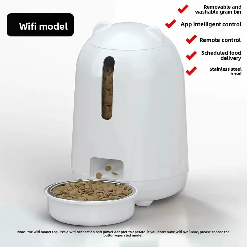 New Intelligent Bluetooth Remote Control Pet Automatic Feeder with Mobile App Battery Powered
