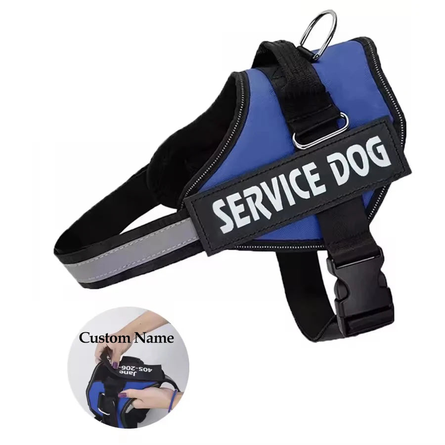 Custom Dog Harness Vest ID Patch Reflective Breathable Adjustable Pet Harness Designer Dog Harness Outdoor Dog Products