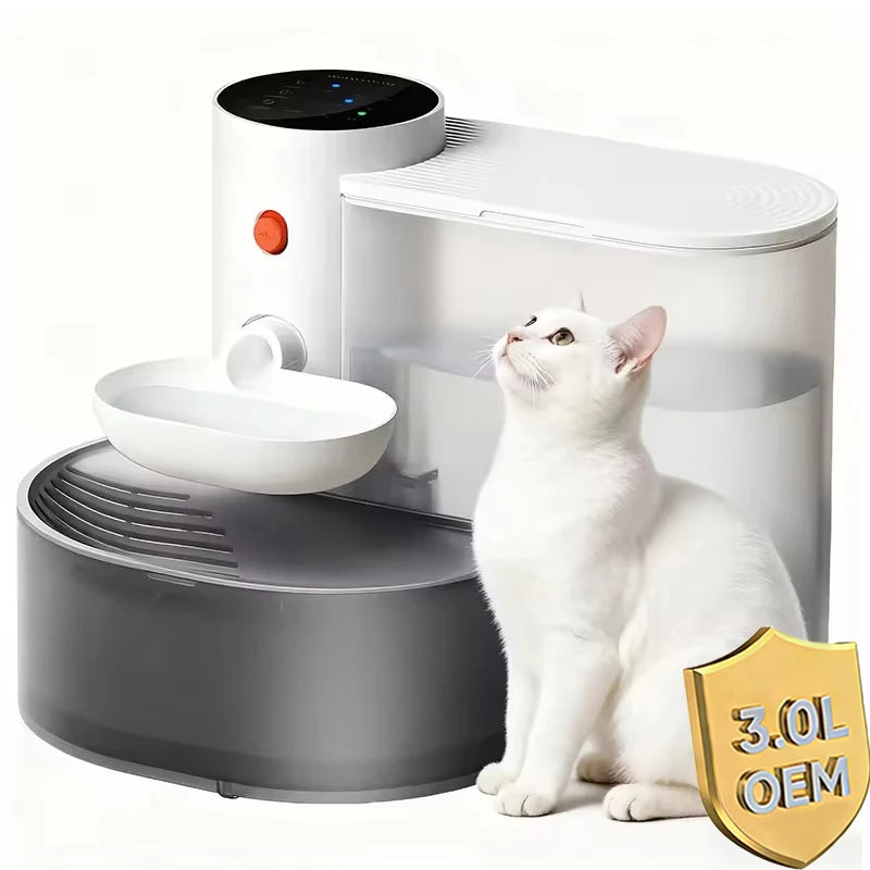 3L Tilting Type Automatic Cat Water Fountain Pet Water Fountain 2000mAh Water Circulation Cat Water Dispenser No Need Filters