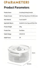 2026 New 3L Large Capacity Automatic Cat Water Fountain Multi-layer Filtration USB Charging Smart Cat Fountain Pet Supplies OEM