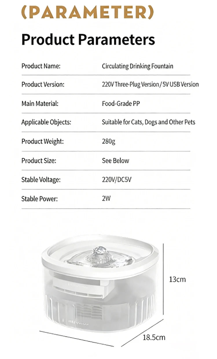 2026 New 3L Large Capacity Automatic Cat Water Fountain Multi-layer Filtration USB Charging Smart Cat Fountain Pet Supplies OEM