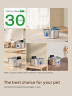 OEM 3.2L Stainless Steel Wireless Cat Water Fountain with 3pcs Filters 4000mah Automatic Pet Drinking Fountain Manufacturer