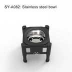 Stainless Steel Elevated Dog Bowls Adjustable Raised Pet Water Bowl Non-Slip Puppy Cat Slow Water Feeder 2.2L/75oz No Wet Mouth