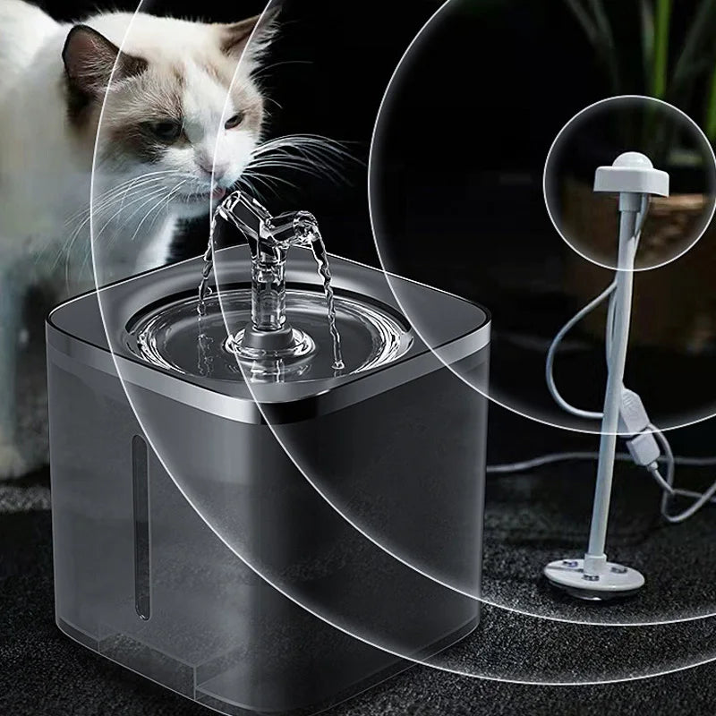 2L Automatic Pet Drinking Fountain Dog Water Dispenser Cat Drinker with Sensor Cat Drinking Feeder Quiet Cat Fountain Water Bowl