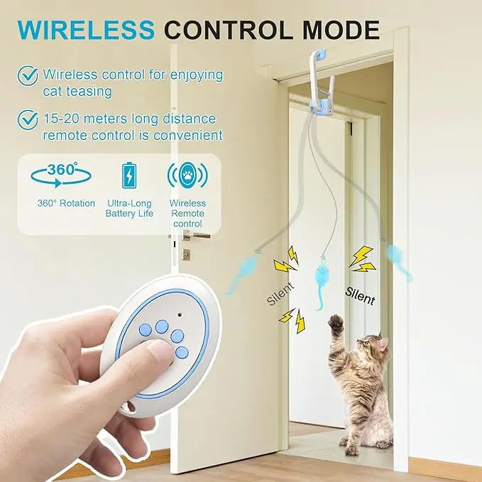 Interactive Cat Toys Indoor Remote Control Automatic Electric Flying Bird Cat Toy Best Kitten & Adult Cat Hanging Exercise Toys
