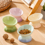 Stylish Red Ceramic Cat Bowl Pet Feeding Bowls Elevate Dining for Dogs & Cats Reduces Neck Strain & Enhances Digestion