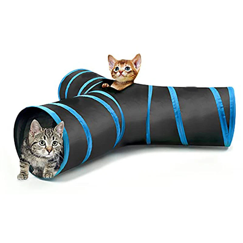 Interactive Eco-Friendly Cloth Cat Tunnel Toy 2/3/4/5 Tube Tunnels Extensible Collapsible Cat Play Tent Kitty Rabbit Small