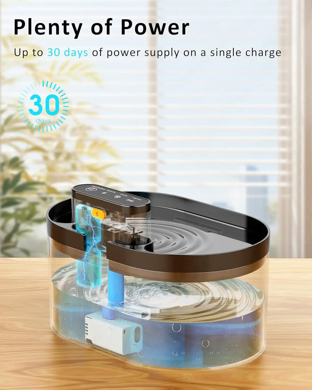6pcs Wireless Cat Water Fountain Replacement Filters and Sponges 2.2L/74.4Oz Automatic Pet Water Dispenser Filiters