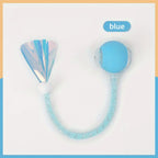 Interactive Cat Toy Ball with Replaceable Tail Automatic Moving Cat Toys Indoor Electric Interactive Rolling Ball for Dog Cat