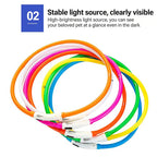 Adjustable LED Glowing Dog Collar Rechargeable Anti-Lost Night Light Harness Luminous Nylon Dog Supplies with Flashing Feature
