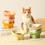 Ceramic Extra Wide Elevated Cat Food Bowl Ceramic Cat Bowls for Food and Water Wide Shallow Cat Food Dish Great Height