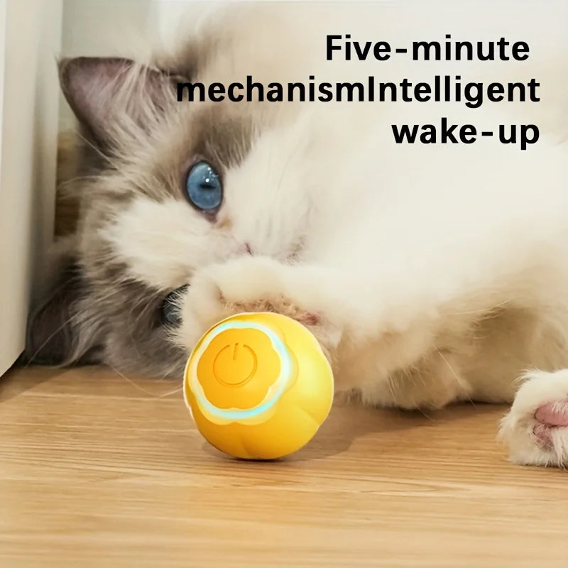 Smart Indoor Electric Cat Ball Toy Automatic Rolling Interactive Plastic Pet Accessory for Kitties