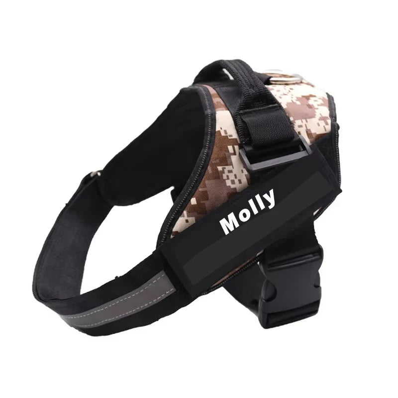 Custom Dog Harness Vest ID Patch Reflective Breathable Adjustable Pet Harness Designer Dog Harness Outdoor Dog Products
