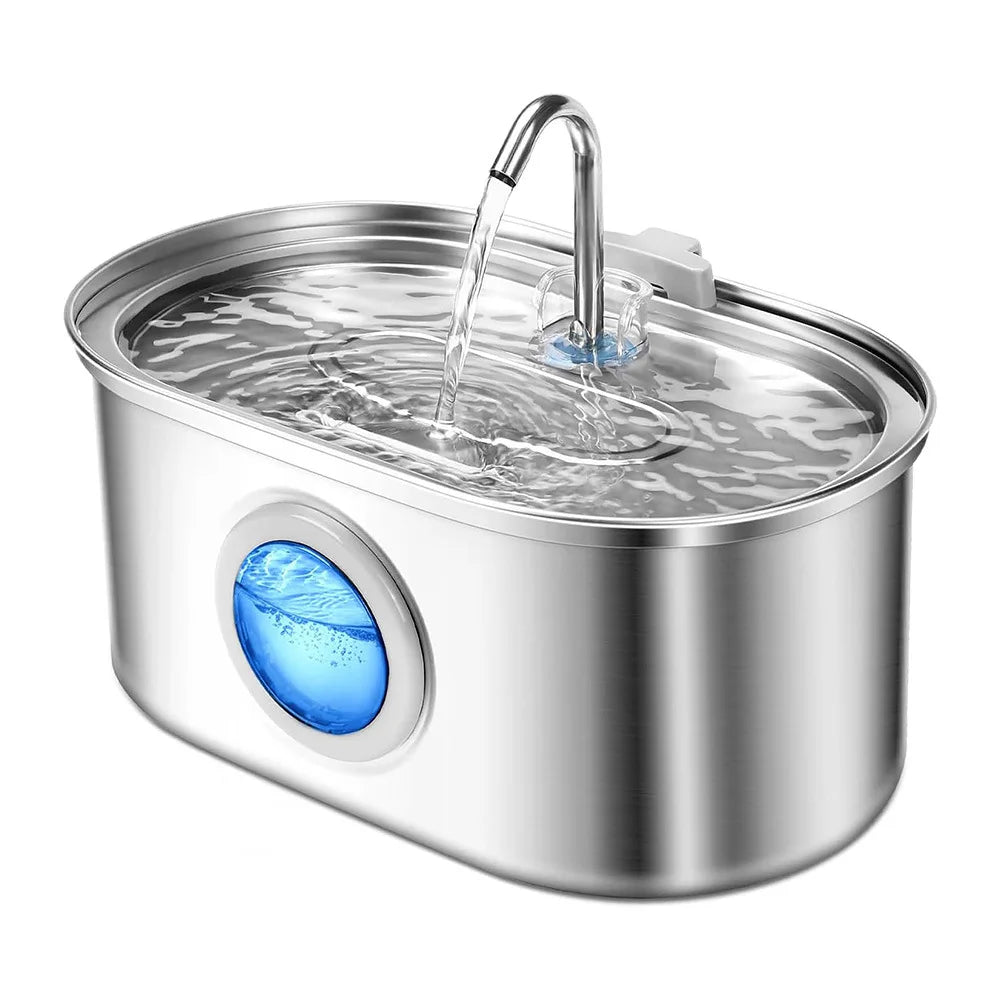 Best Seller OEM 3.2L Stainless Steel Cat Water Fountain Automatic Pet Water Dispenser with Charging Power Source