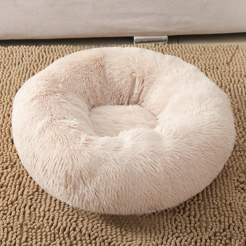 100CM Eco-Friendly Breathable Solid Plush Dog Bed with PP Cotton Material Round Design for Dogs