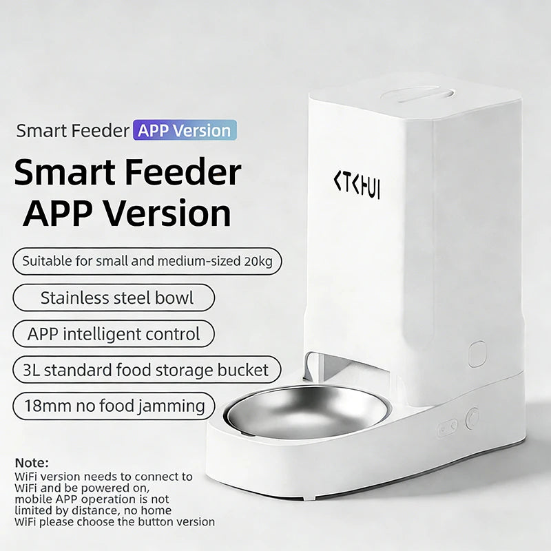 3L Intelligent Pet Feeder Intelligent Feeding Machine for Cats and Dogs Video Interactive OEM Automatic Cat Feeder with Camera