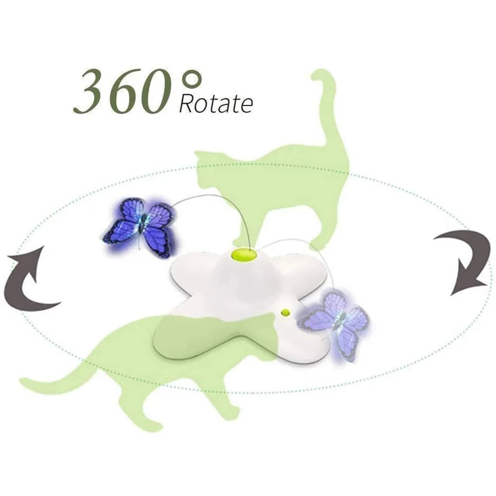 Automatic Cat Toys Motion Activated Butterfly Funny Toys Electronic Pet Cat Interactive Flutter Bug Puppy Toy Cat Accessories