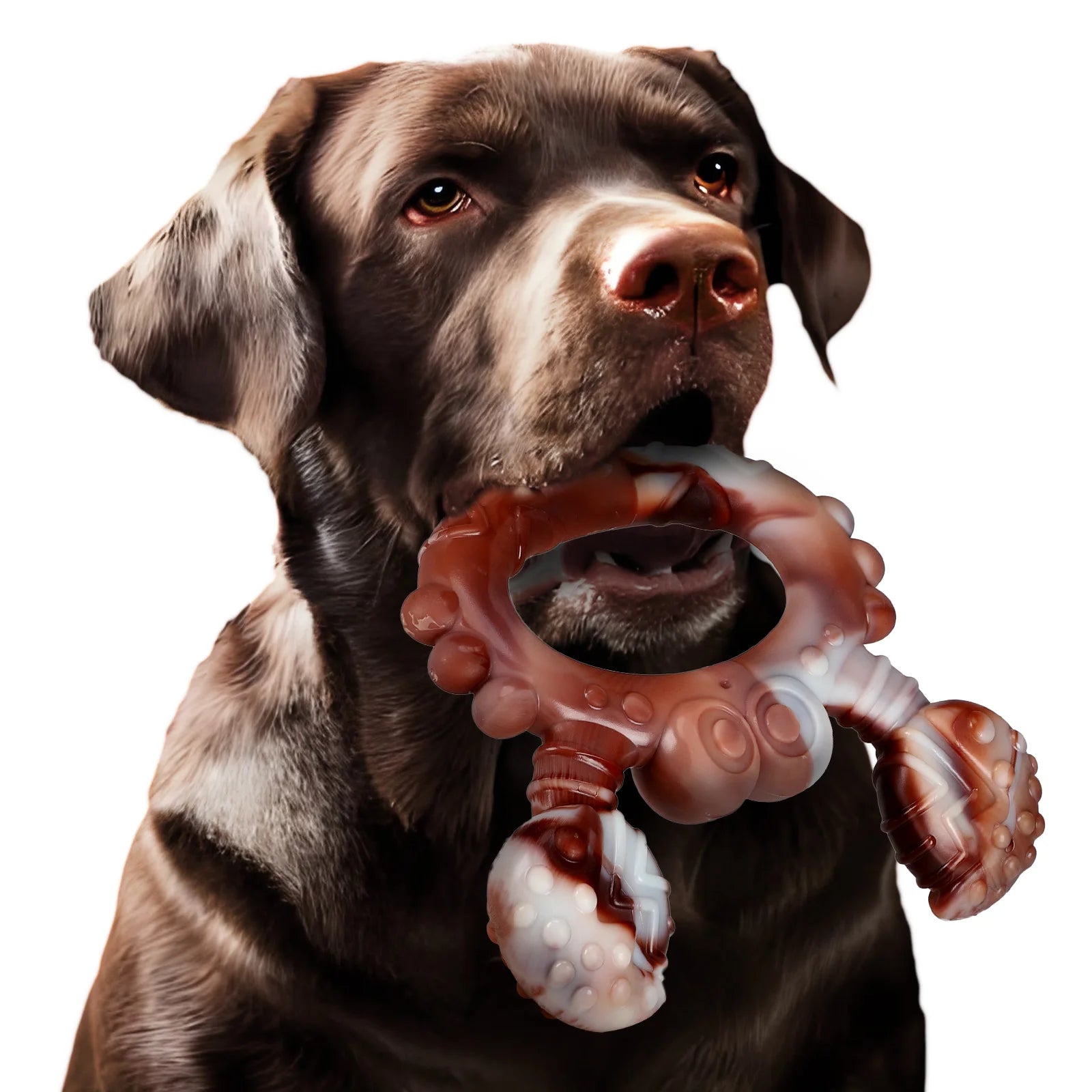 Durable Double Bone Dog Chew Toy Beef Flavor Christmas Deer Triceratops Interactive Nylon Chew Toy for Pups