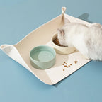Dog Cat Food Bowl Mat With Half Wrapped Knitted Felt Waterproof Anti-Oil and Easy to Clean Cat Water Fountain Mat