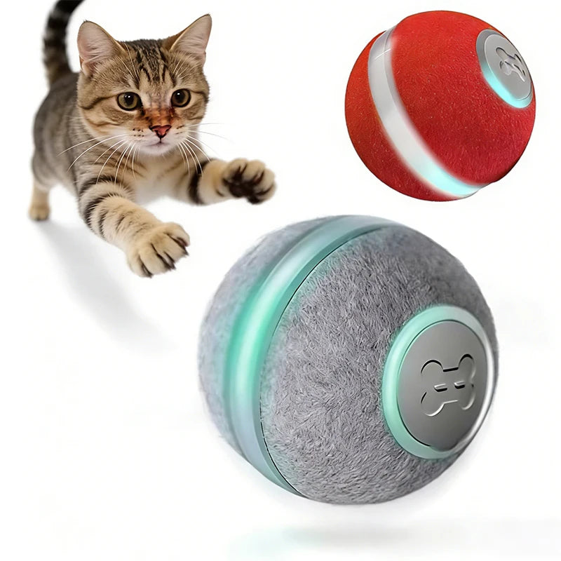 Smart Interactive Cat Toys Automatic Moving Bouncing Rolling Ball for Indoor Kitten Cat Pet Ball with Lights and Bell Pet Toys