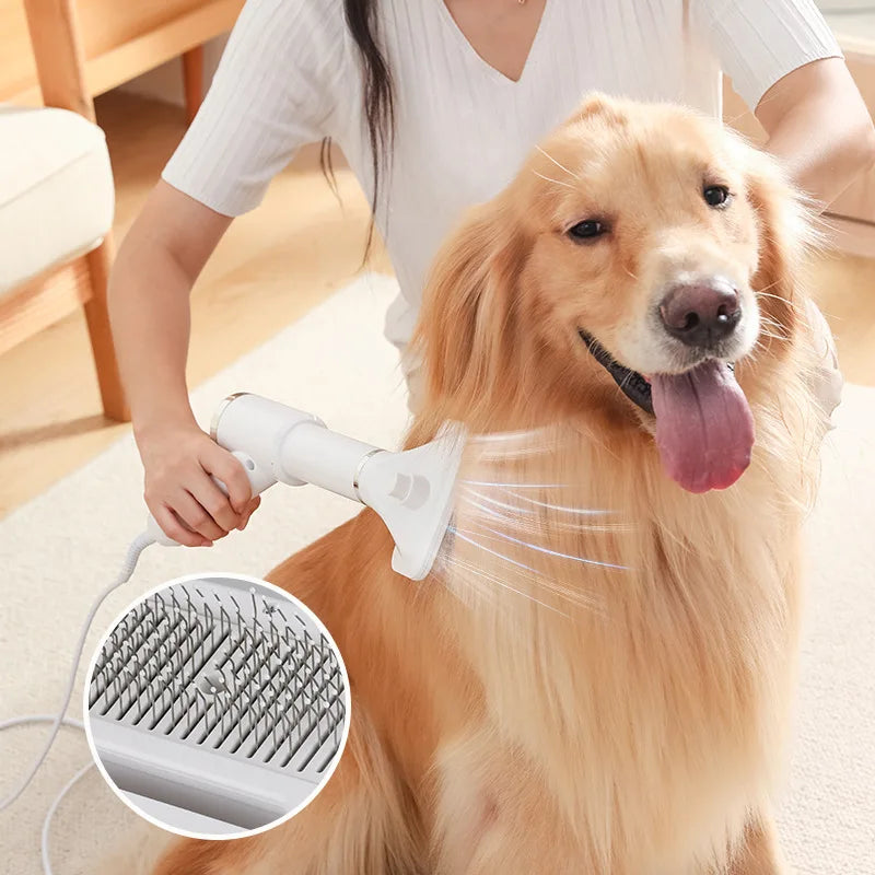 Pet Hair Dryer 2 in 1 Grooming Pet Brush Adjustable Temperature Dog Hair Dryer Pet Hair Remover Dog Brush for Dog Cat Brush