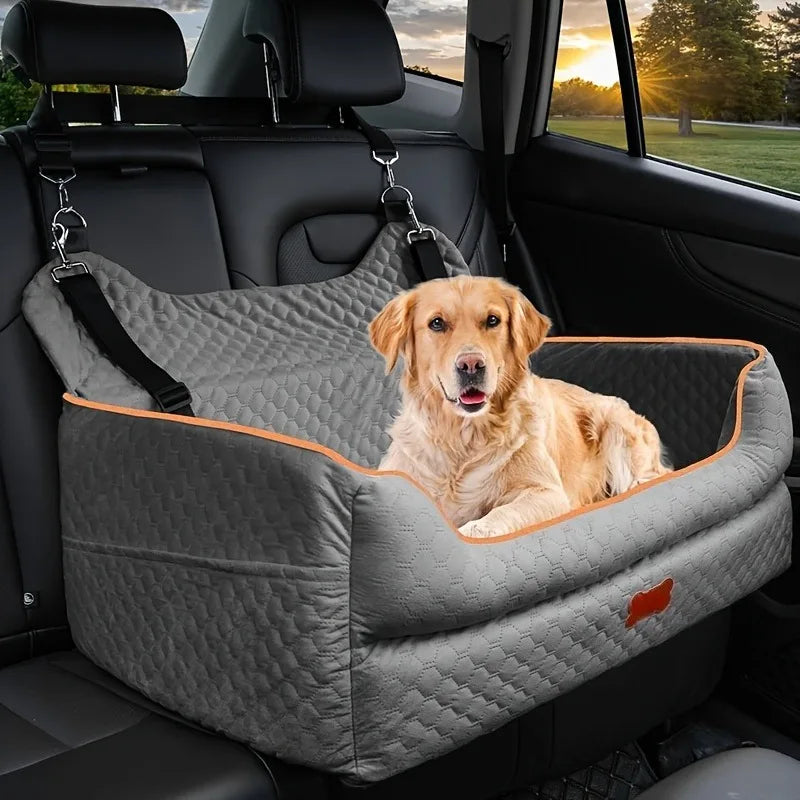 Detachable Dog Car Seat Memory Foam Dog Booster Seat Dogs Travel Bed with Thick Cushions Storage Bag for Large/medium-sized Dogs