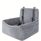Custom Deluxe Portable Dog Car Seat Travel Carrier Breathable Fabric Travel Booster Seat with Safety Strap for Small Medium Dogs