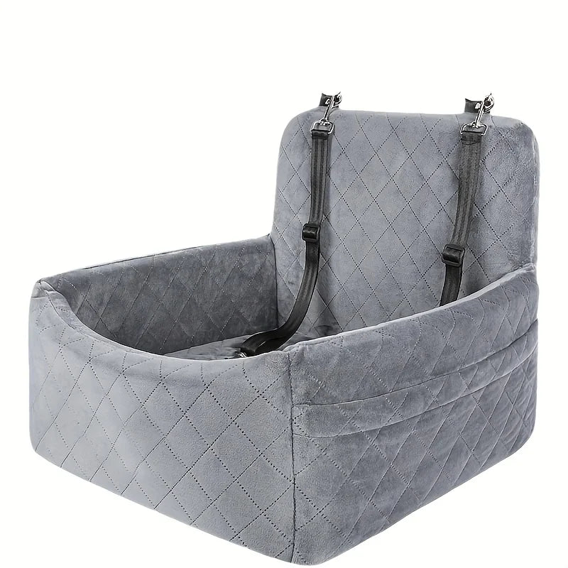 Custom Deluxe Portable Dog Car Seat Travel Carrier Breathable Fabric Travel Booster Seat with Safety Strap for Small Medium Dogs