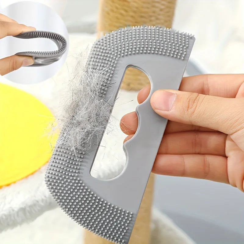 Soft Silicone Cat Hair Remover Brush Portable and Safe Pet Fur & Lint Cleaning Tool for Dogs and Cats for Home Use