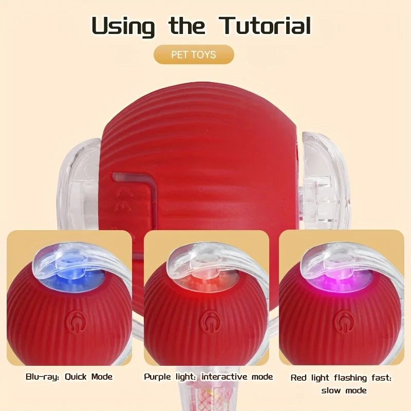 Wholesale Indoor Cat Interactive Ball Toy With Elastic Net Tail Automatic Moving Ball Toy Activation Electric Cat Toy