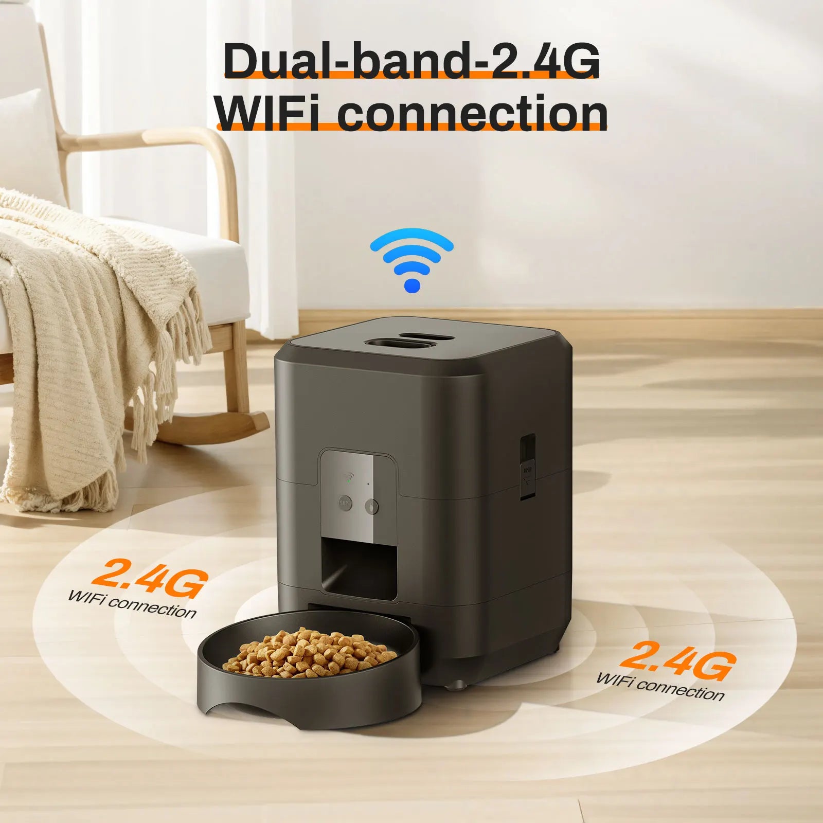 2L Smart Cat Feeder Automatic Dog Feeder Dog Dry Food Dispenser Timed Quantitative APP Control Automatic Cat Feeder Pet Dog Bowl