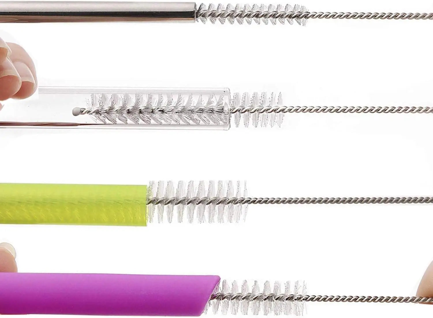 Long Straw Brush for Automatic Cat Water Fountain Cleaning Accessories Stainless Steel Oval Pipe Tube Cleaner 6.89X3.94inch