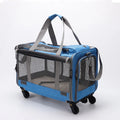 Portable Foldable Pet Carrier with Detachable Wheels Breathable Travel Rolling Dog Carrier for Small Medium Dogs Cats 33 Pounds