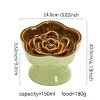 Colorful High-Footed Slow Feeder Ceramic Cat Bowls Anti-Spill Neck Protecting Pet Bowl for Small Dogs and Cats